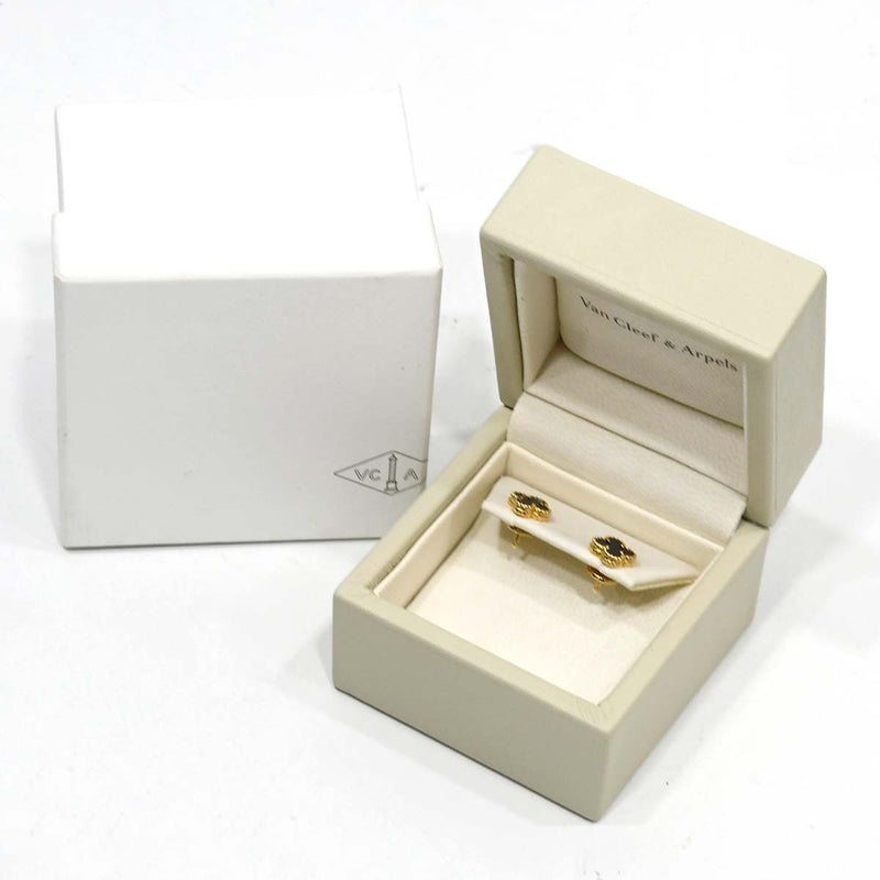 仕上済 VanCleef&Arpels VCA ヴァンクリーフ&アーペル ピアス スイートアルハンブラ オニキス 750 3.4g アクセサリー 箱有 H14949