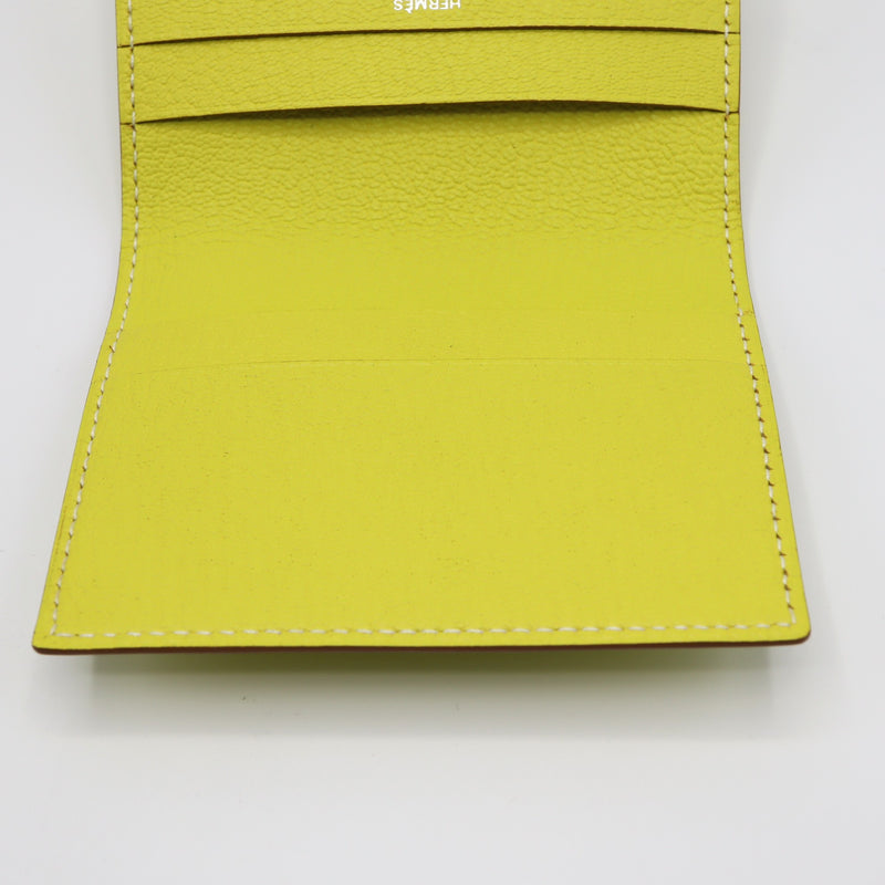 未使用品 HERMES エルメス エブリン カードケース シェーブル LIME 2011年製造 □O刻 箱 Hロゴ ライムカラー H9797