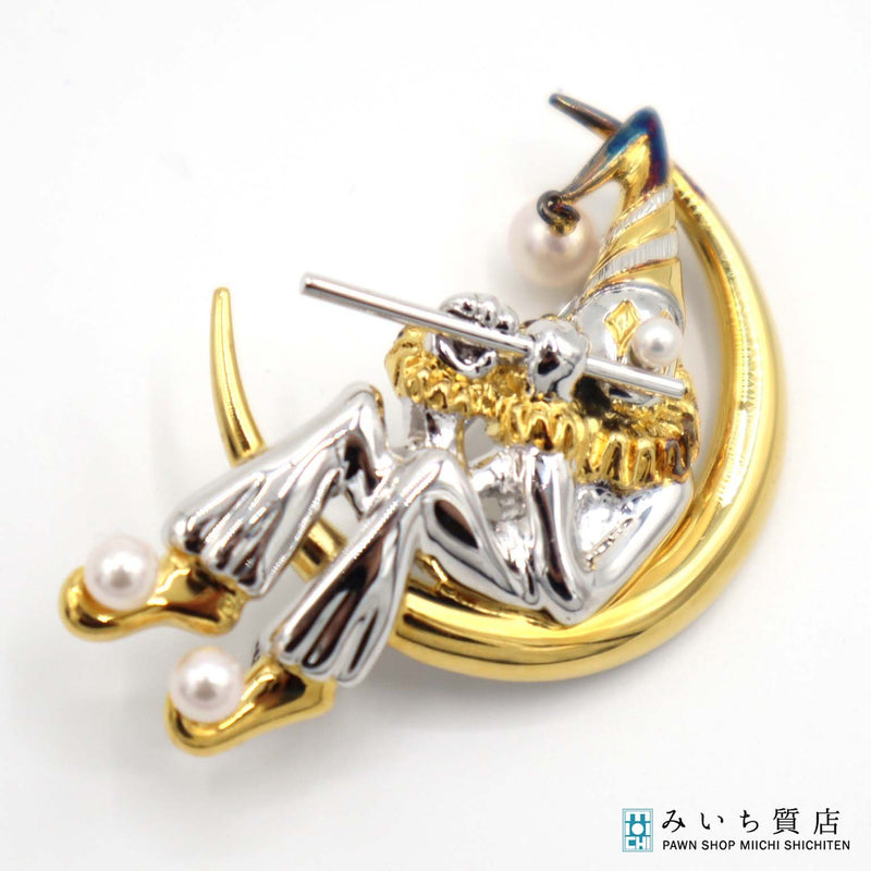MIKIMOTO ミキモト ブローチ ピエロ S刻印 シルバー ゴールドカラー アクセサリー H1368