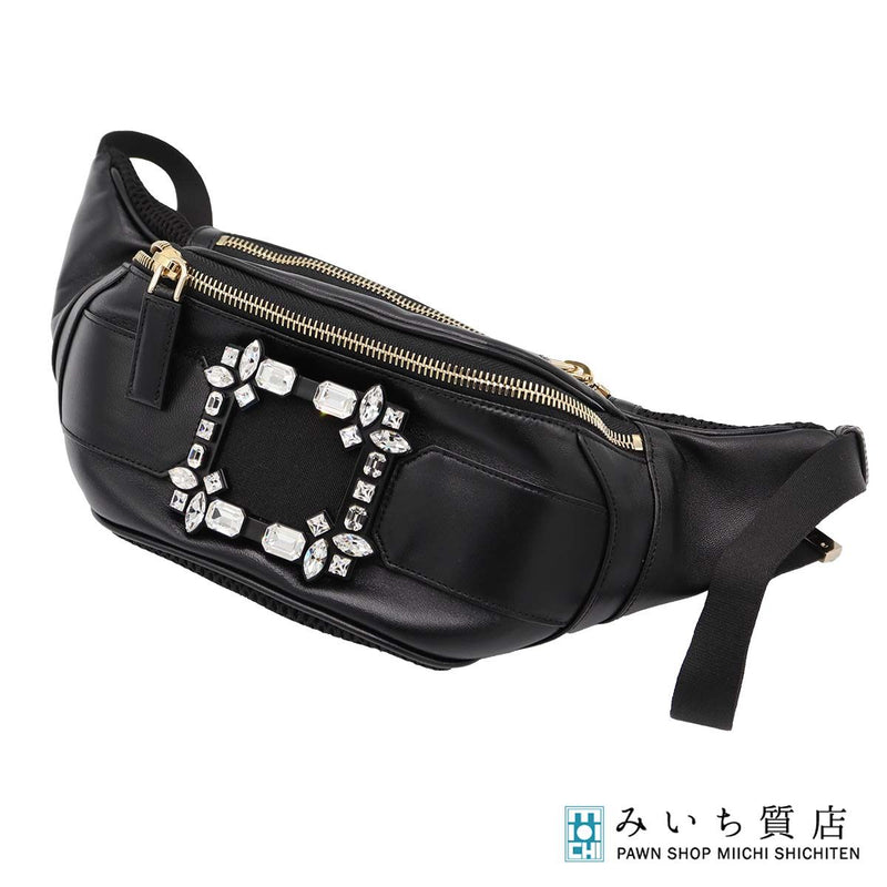 ROGER VIVIER ロジェヴィヴィエ ウエストポーチ ラインストーン ブラック 鞄 M4415