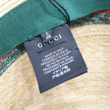 未使用 GUCCI グッチ 434760 ストロー ハット 麦わら帽子 L 58 ベージュ メンズ 保管袋 26k524-2