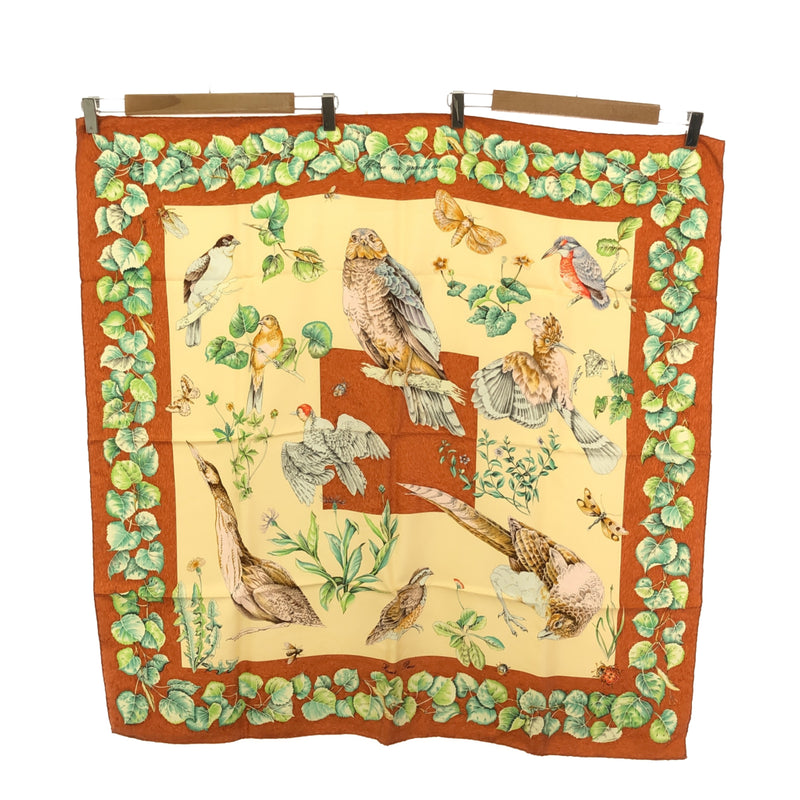 エルメス HERMES スカーフ カレ90 La vie au grand air アウトドアライフ フクロウ シルク ブラウン H12463