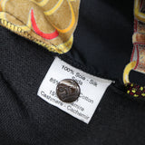 HERMES エルメス ニット 切替シャツ 長袖 トップス 総柄 Sサイズ シルク カシミヤ混 オレンジ×ブラック 26k350-16