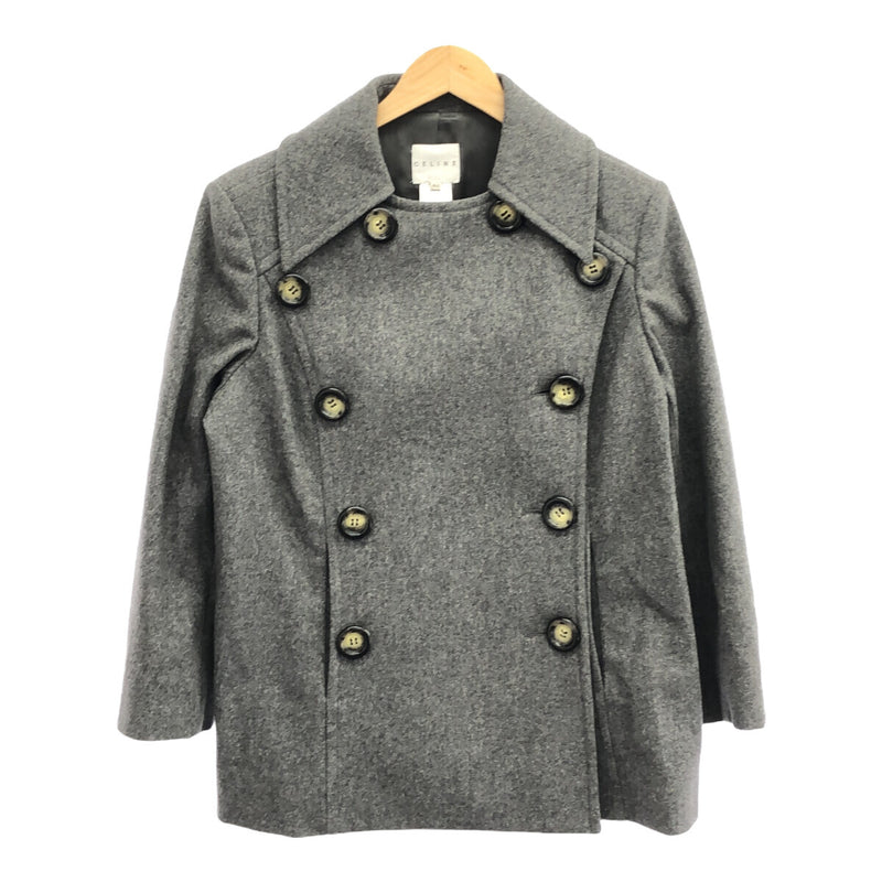 ★美品★CELINEセリーヌ★38号ヘリンボーンピーコートショートコート◼️ CELINE セリーヌ ピーコート ダブルコート アウター ジャケット 40