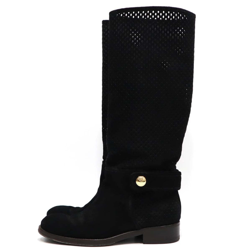 LV LOUIS VUITTON LV ルイヴィトン ロングブーツ 37 約23.5cm 黒