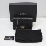 CHANEL シャネル マトラッセ ココロック チェーンウォレット ショルダー ラムスキン 22番代 鞄 ブラック 箱・袋・ギャラ 26k894-9