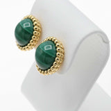 仕上済 VanCleef&Arpels ヴァンクリーフ&アーペル VCA ペルレ クルール ピアス Au750 マラカイト 9.3g ケース・保証書 24k703-1