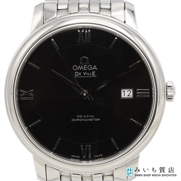 稼働 腕時計 OMEGA オメガ DE VILLE デビル CO-AXIAL コーアクシャル 168.2082 cal.2500 自動巻き 黒文字盤 メンズ 箱有 yo1236