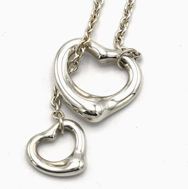 TIFFANY&Co. ティファニー ネックレス ダブルオープンハート ラリアット シルバー 925 約7g アクセサリー yo1204