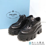 PRADA プラダ ローファー ブラッシュドレザー 厚底 ダービーシューズ サイズ35 1/2 22.5cm  箱ギャラ 26k541-9