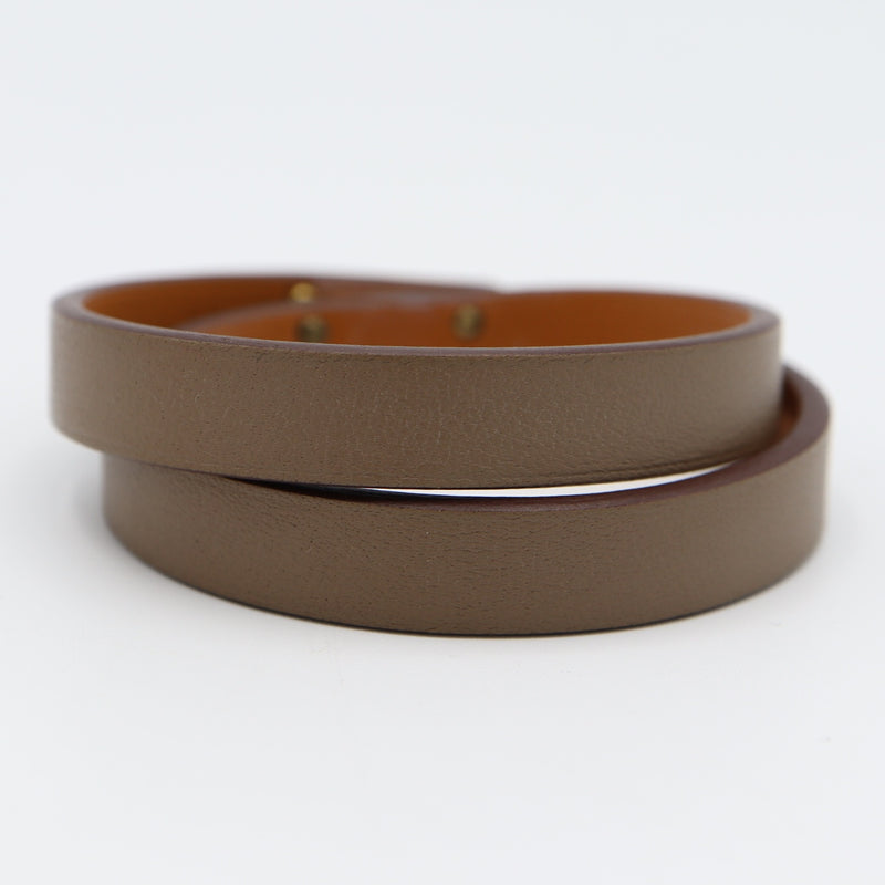 HERMES エルメス ブレスレット ミニ・ケリー ドゥブルトゥール ケリーブレス T3 U刻印 ブラウン系 ゴールドカラー アクセサリー 箱袋 H18669