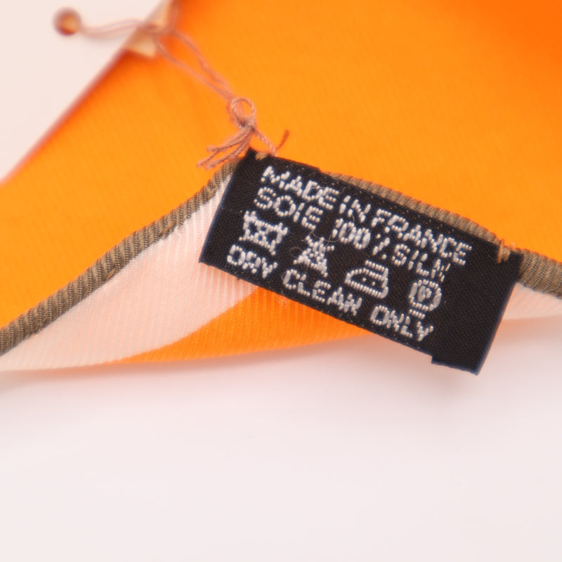 未使用 HERMES エルメス スカーフ ロザンジュ ロゴ ひし形 オレンジカラー 服飾小物 M4463