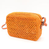 ANYA HINDMARCH アニヤハインドマーチ ショルダーバッグ Cross Body Raffia Eyes アイズ ラフィア オレンジ mo443