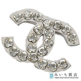 CHANEL シャネル ブローチ ココマーク ラインストーン シルバーカラー 約13g アクセサリー 箱 H25526