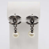 CHANEL シャネル ピアス ココマーク フェイクパール 10A ガンメタルカラー 5.1g アクセサリー H24310
