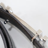 未使用 HERMES エルメス ベルト H・オ・カレ リバーシブル B刻印 ボックスカーフ トゴ FM160 100 黒×グレー 袋・箱 saka1