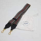 PRADA プラダ ショルダーストラップ ゴールドカラー金具 グレー×オレンジ×ブルー J183