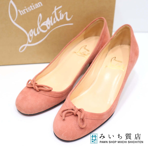 Christian Louboutin クリスチャンルブタン パンプス ヒール 34 22cm スウェード ピンク 靴 レディース 箱袋有 21k646-1