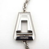 HERMES エルメス NC クロシェット ネックレス パラジウム バッファローホーン レザー 32.1g 箱あり M4186