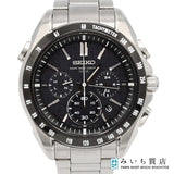 稼働 腕時計 SEIKO セイコー 8B82-0AE0 クロノグラフ ソーラー 黒色文字盤 メンズ 箱・取説有 24s865-1