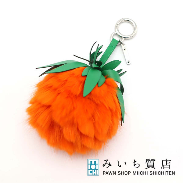 FENDI フェンディ フルーツチャーム オレンジ パイナップル ポンポンチャーム ファーチャーム バッグチャーム H18795