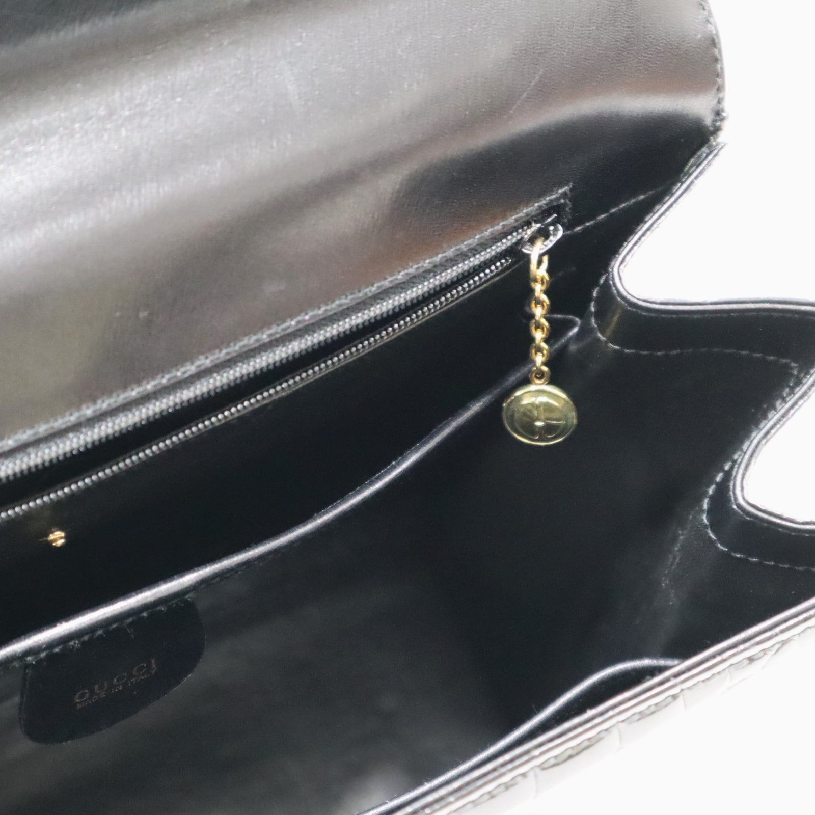 グッチ GUCCI レディロック クロコダイル バッグ 黒 スト付き