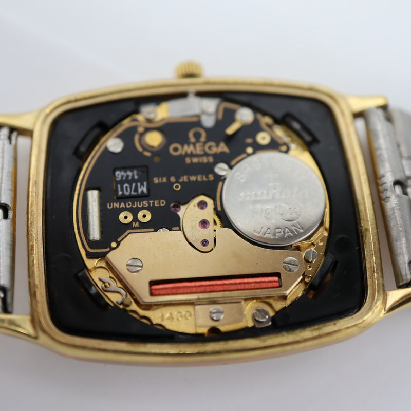 稼働 OMEGA オメガ シーマスター Seamaster クォーツ デイト 196.0265 cal.1430 ゴールドカラー ベルト社外品 H8957