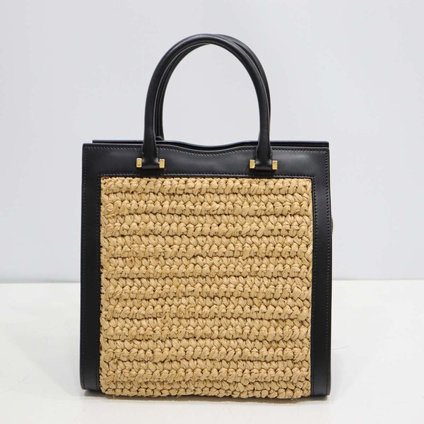 Saint Laurent サンローラン アップタウン スモール ラフィア×カーフレザー 2WAY ハンドバッグ ショルダー 袋あり H20314