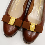 Salvatore Ferragamo サルヴァトーレフェラガモ ヴァラ リボン パンプス DG01796 サイズ7 約24cm ブラウン 箱有 H11565