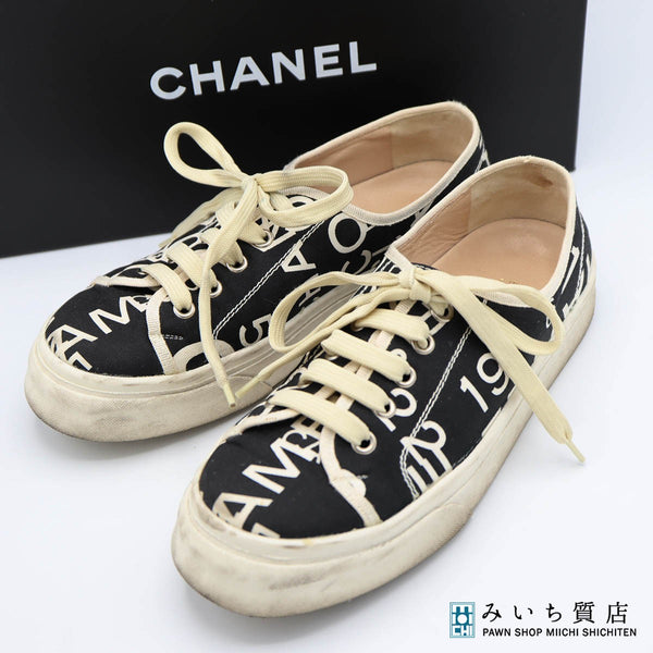 CHANEL シャネル バイシーライン スニーカー 靴 ロゴ キャンバス 靴 レディース 箱有 H19645