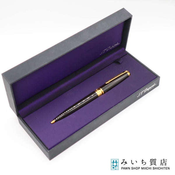 S.T. Dupont デュポン ボールペン シャープペンシル LAQUE DE CHINE ツイスト式 回転 黒 文房具 筆記確認済 H8169