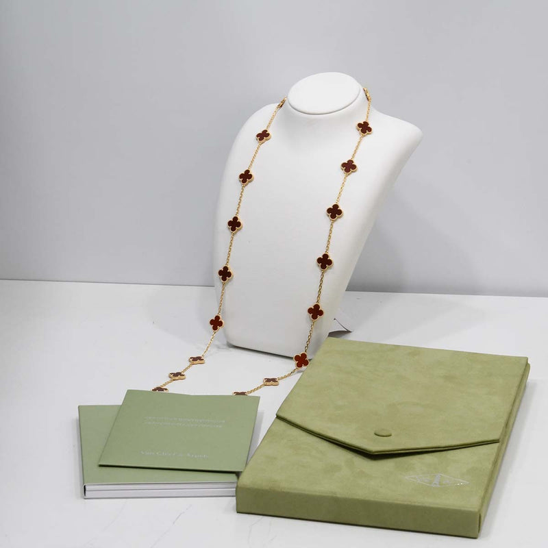 仕上済 VanCleef&Arpels VCA ヴァンクリーフ&アーペル ヴィンテージアルハンブラ カーネリアン 20P 750 46.7g ジュエリー 保有 25k269-1