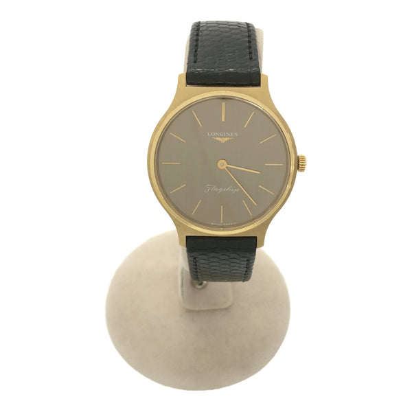 腕時計 稼働 LONGINES ロンジン Flagship フラッグシップ 手巻き ブラウン系色文字盤 ベルト社外品 H14777