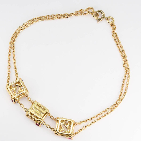 仕上済 Mauboussin モーブッサン ブレス ブレスレット 18kt ダイヤ ルビー 約6.3g ジュエリー H7129