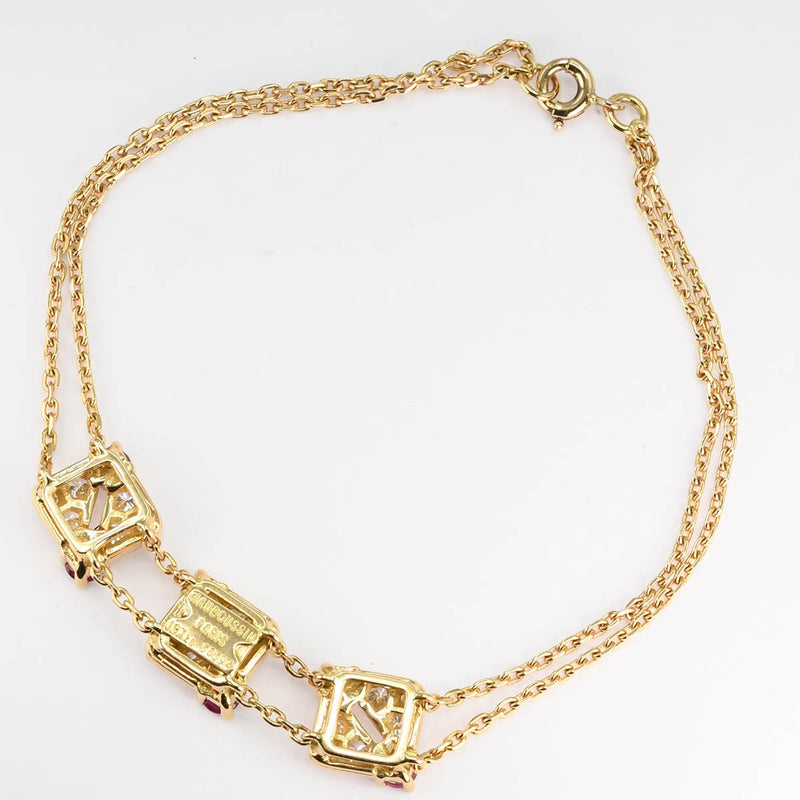 仕上済 Mauboussin モーブッサン ブレス ブレスレット 18kt ダイヤ ルビー 約6.3g ジュエリー H7129