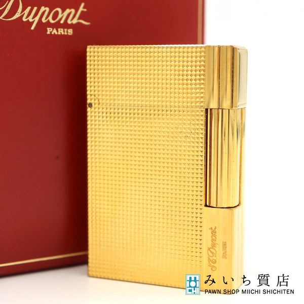 S.T. Dupont デュポン ガスライター ギャッツビー ゴールドカラー ダイヤモンドヘッド ローラー式 着火未確認 24k410-2
