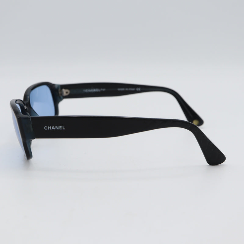 CHANEL シャネル サングラス 5010 C.540/65 マトラッセ 53□19 135 ブラック×ブルー 度なし 箱・ケース有 H20300