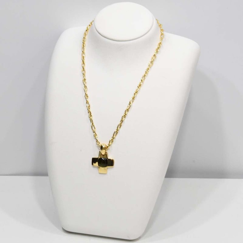 仕上済 Pomellato ポメラート ネックレス クロストップ グリーン石 750/18KT 約34.3g ジュエリー M3783