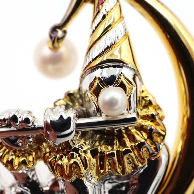 MIKIMOTO ミキモト ブローチ ピエロ S刻印 シルバー ゴールドカラー アクセサリー H1368