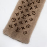 LOUIS VUITTON ルイヴィトン LV M73398 エシャルプ・モノグラム リバース ファー マフラー グレージュ系 gen226
