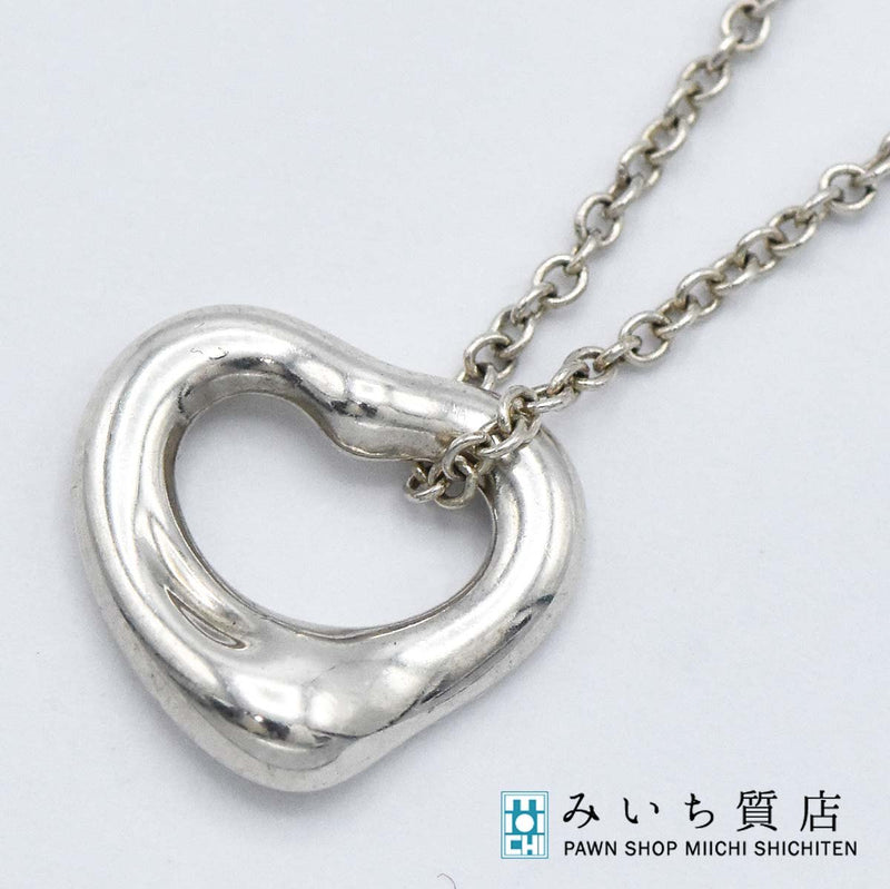TIFFANY&Co. ティファニー ネックレス オープンハート 11mm シルバー SV925 約2.2g アクセサリー 22k560-3