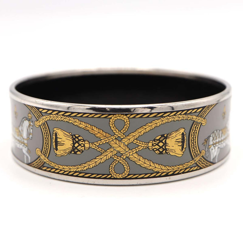 HERMES エルメス エマイユGM バングル 七宝焼き 馬 総重量約47.7g シルバーカラー アクセサリー レディース k1160