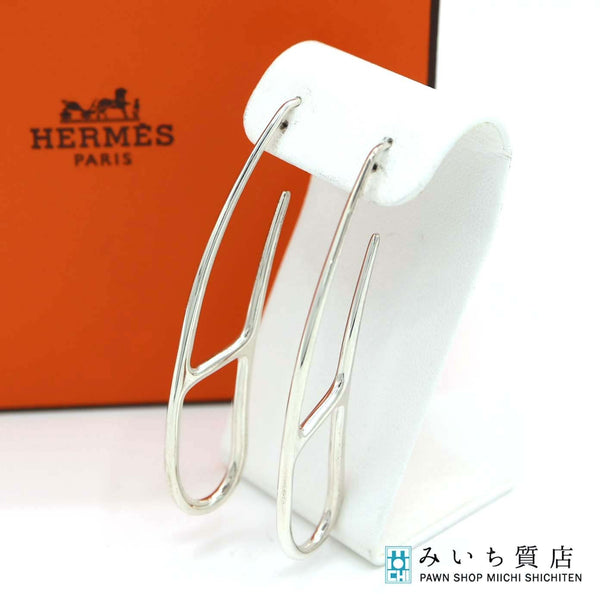 HERMES エルメス ピアス シェーヌダンクル パンク シルバー 925 10.9g アクセサリー 箱有 H2458