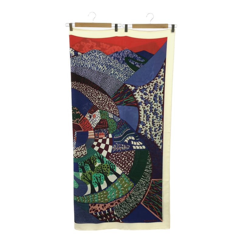 HERMES エルメス スカーフ カレ140 カレジュアン A Travers Champs 田園を通り抜けて カシシル ブルー系 服飾小物 H19205