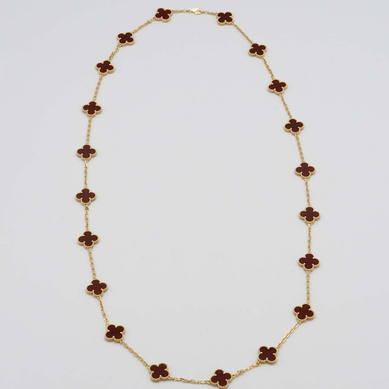 仕上済 VanCleef&Arpels VCA ヴァンクリーフ&アーペル ヴィンテージアルハンブラ カーネリアン 20P 750 46.7g ジュエリー 保有 25k269-1