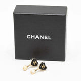 CHANEL シャネル ピアス ハート ココマーク フェイクパール 04A ゴールドカラー×ブラック アクセサリー 箱 ok1857