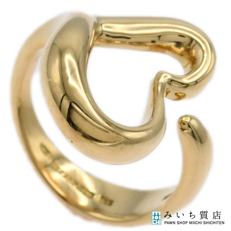仕上げ済 TIFFANY＆Co. ティファニー オープンハート リング 指輪 18K ゴールド 約4.5号 約7.3g レディース アクセサリー 25k445-2