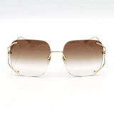 GUCCI グッチ サングラス GG0646S スクエア メタル グラデーション インターロッキングGロゴ ブラウン系 度なし 箱有 ok1161