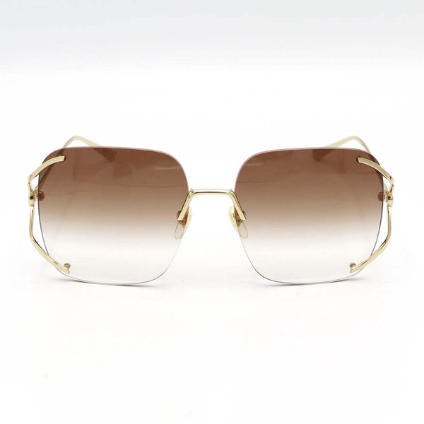 GUCCI グッチ サングラス GG0646S スクエア メタル グラデーション インターロッキングGロゴ ブラウン系 度なし 箱有 ok1161