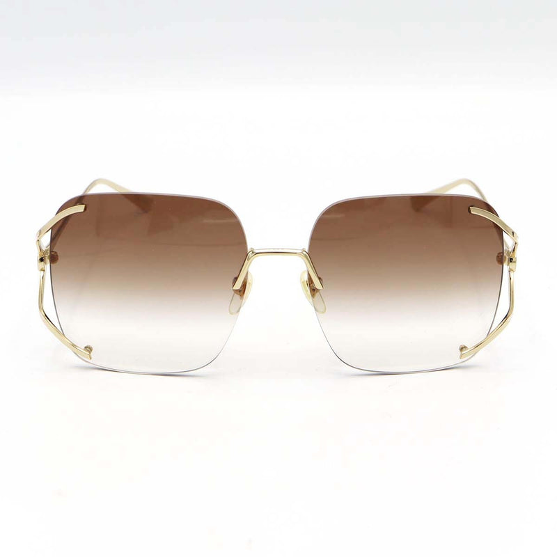 GUCCI グッチ サングラス GG0646S スクエア メタル グラデーション インターロッキングGロゴ ブラウン系 度なし 箱有 ok1161